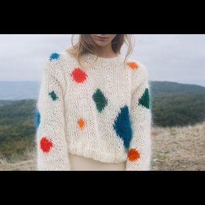 . Hand knit mohair sweater.